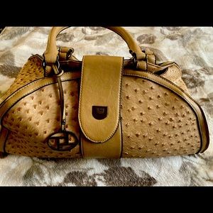 Tan PU purse 16-1/2x9x7-1/2